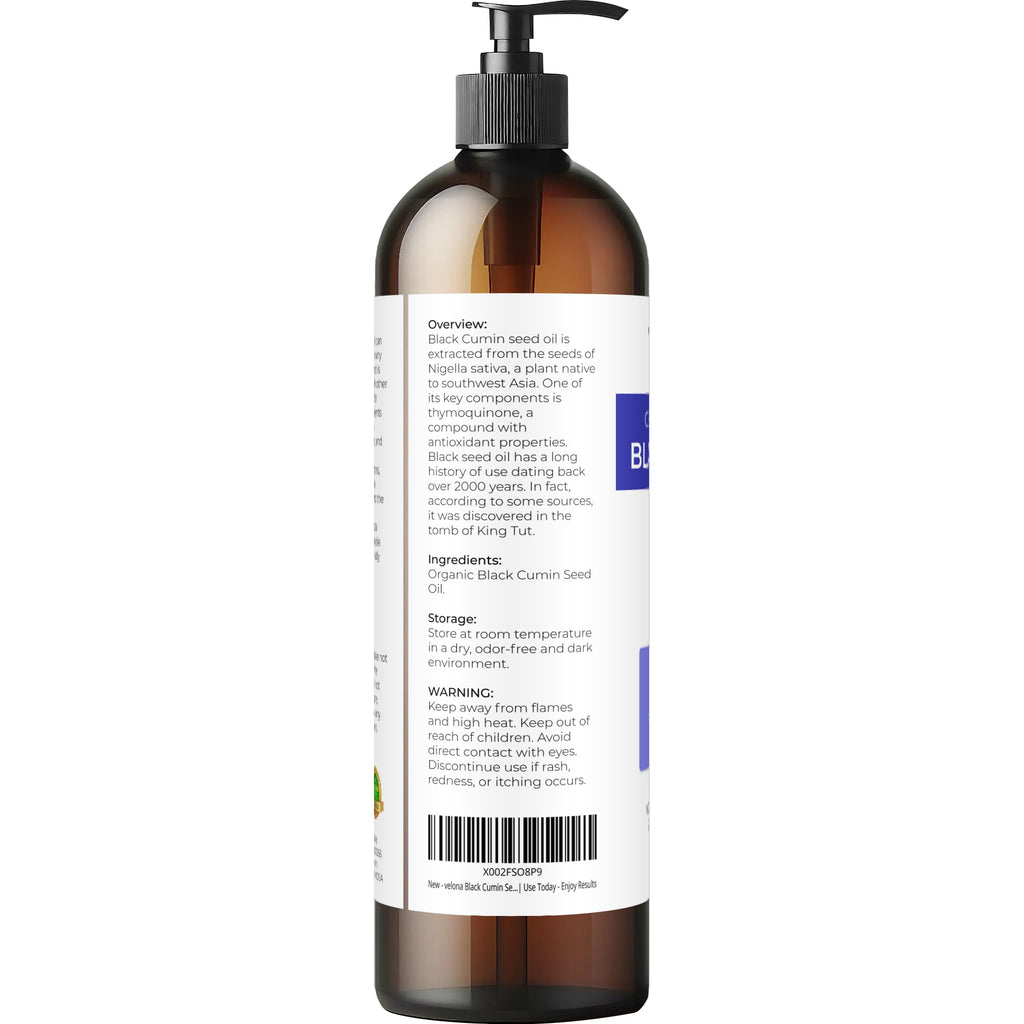 velona USDA Organic Black Cumin Seed Oil - 8 fl oz - image 3