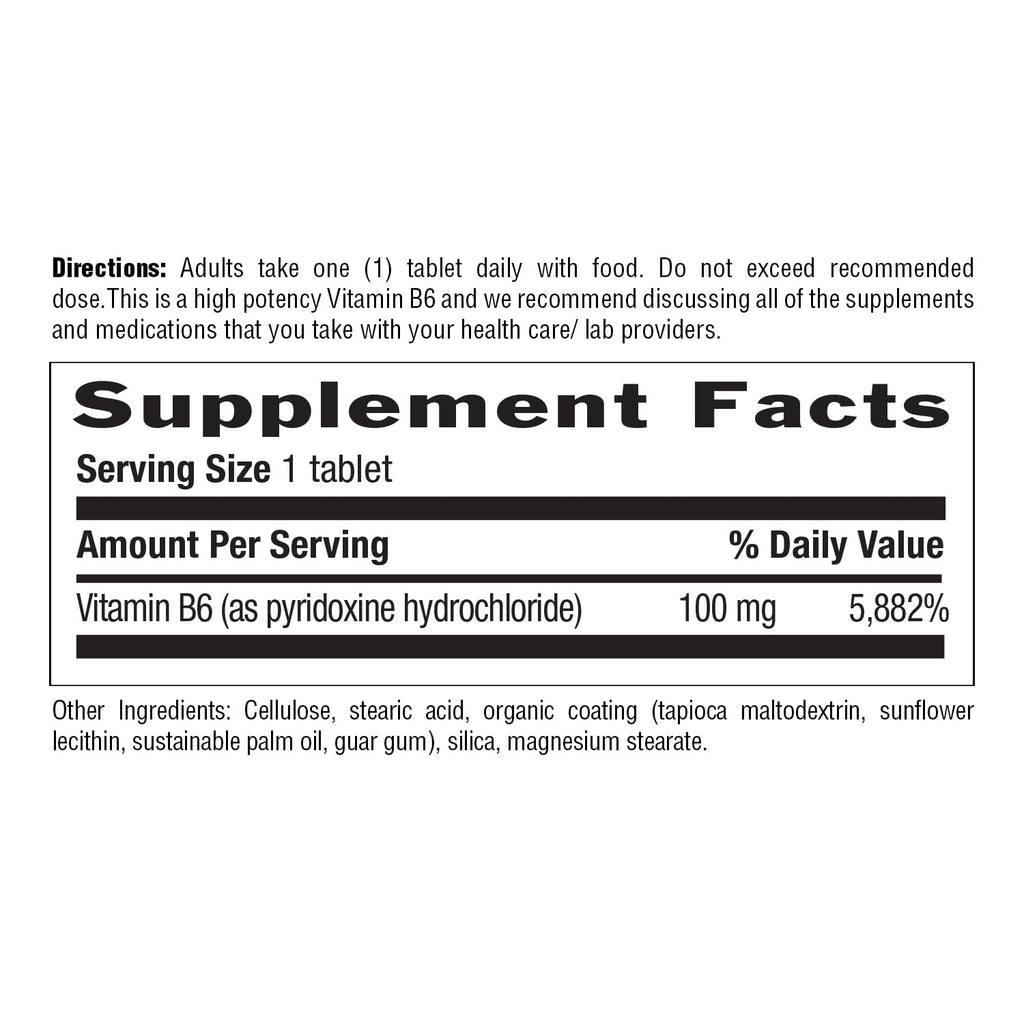 Country Life Vitamin B6 100 mg High Potency - 100 Tablets - image 3