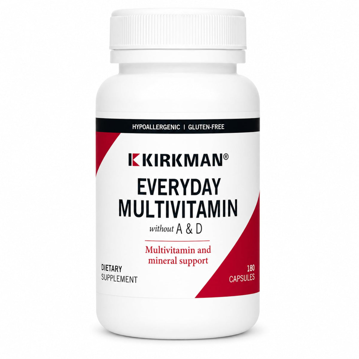Kirkman Everyday Multivitamin Without Vitamins A & D - 180 Capsules