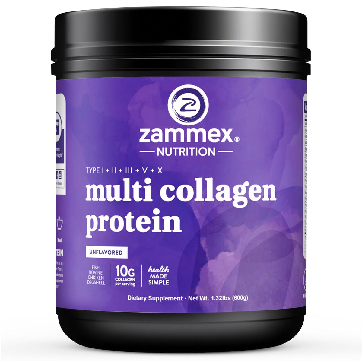 Zammex Multi Collagen Peptides Protein Powder Unflavored - 60 Servings