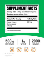 BulkSupplements Oyster Extract Powder Zinc Supplement - 1kg - image 2