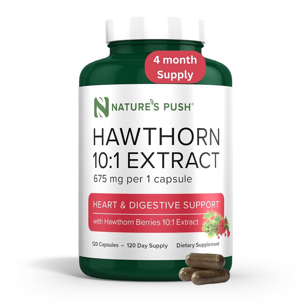 Nature's Push Super Potent Hawthorn Berry 10:1 Extract 675mg Capsules