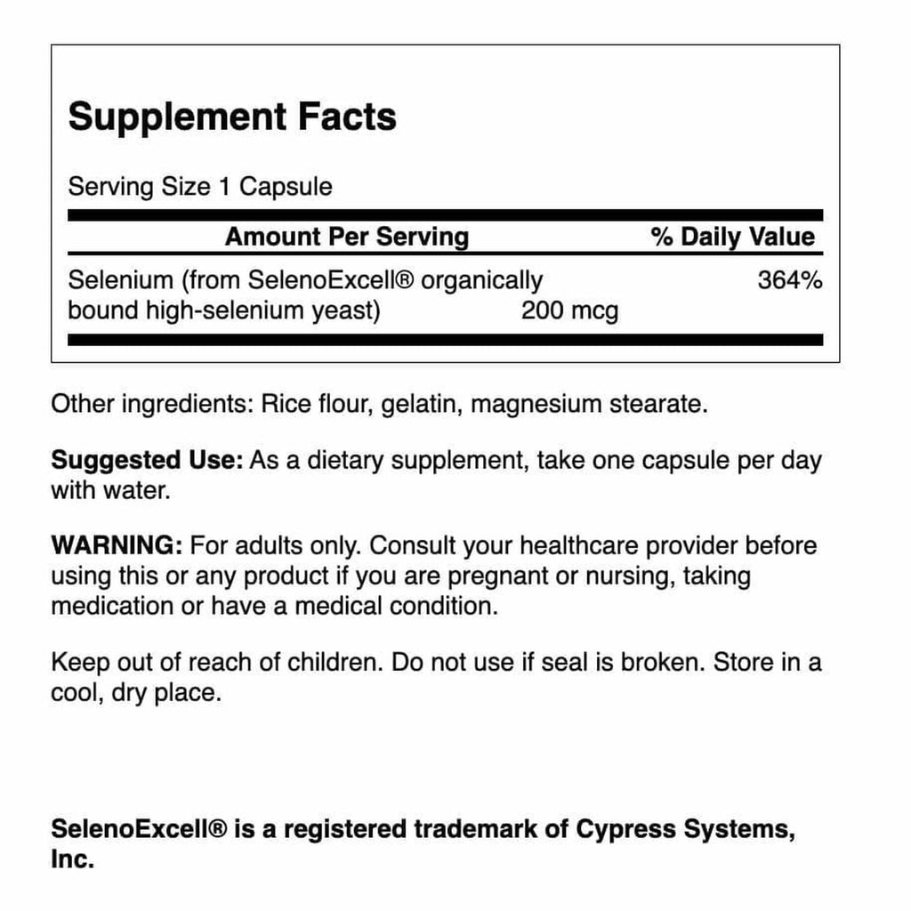 Swanson Selenoexcell Selenium 200 mcg - 120 Capsules - image 2