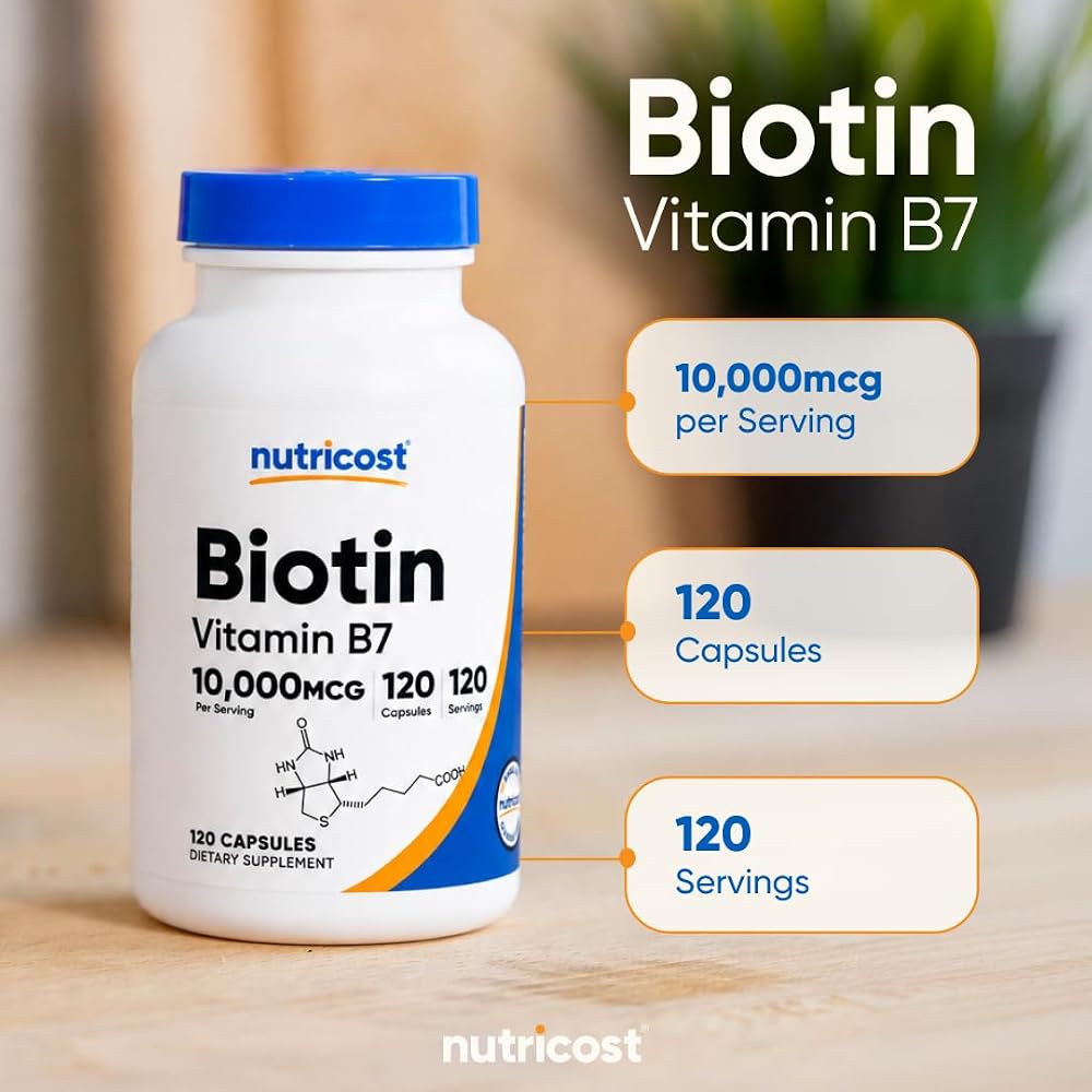 Nutricost Biotin Vitamin B7 10,000mcg - 120 Capsules - image 6