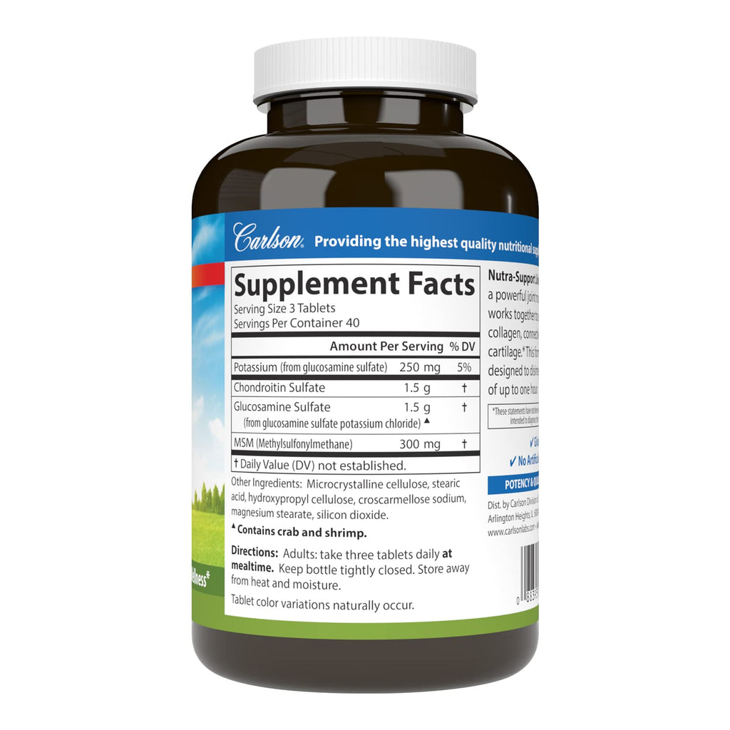 Carlson Nutra-Support Joint Glucosamine Chondroitin - 120 Tablets - image 2
