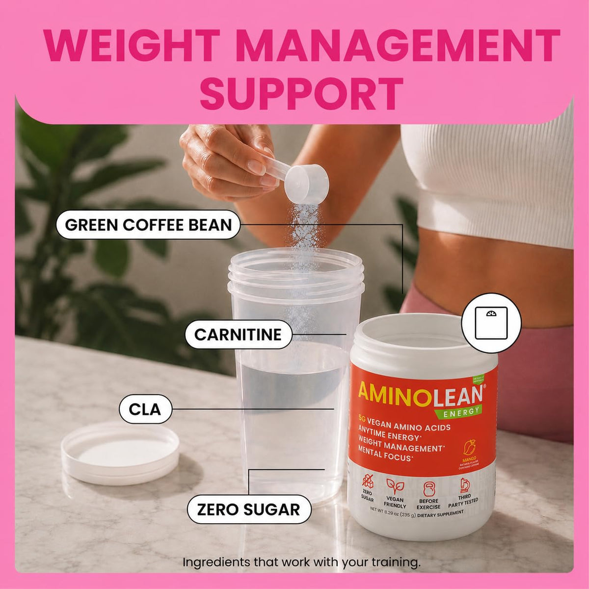 RSP Nutrition AminoLean Natural Pre Workout Powder - 7.94 oz - image 5