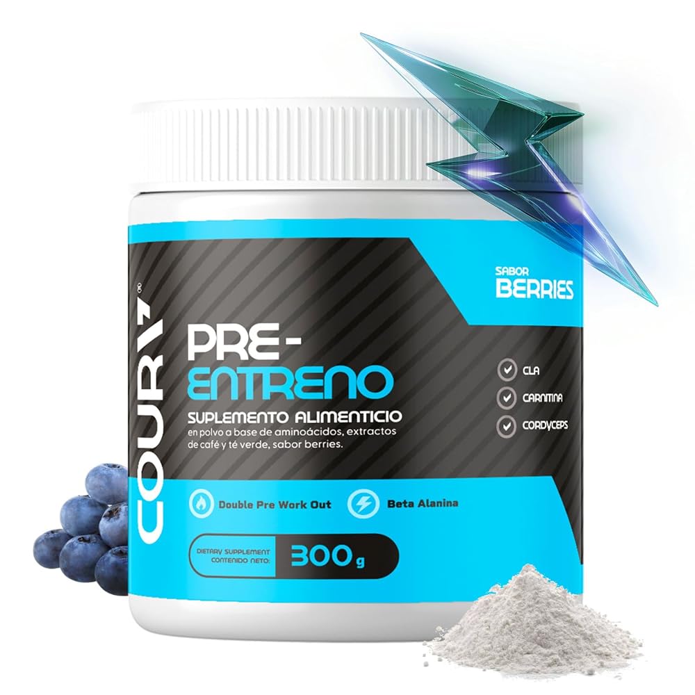 COURA Berries Pre Workout Powder with Cordyceps - 300g