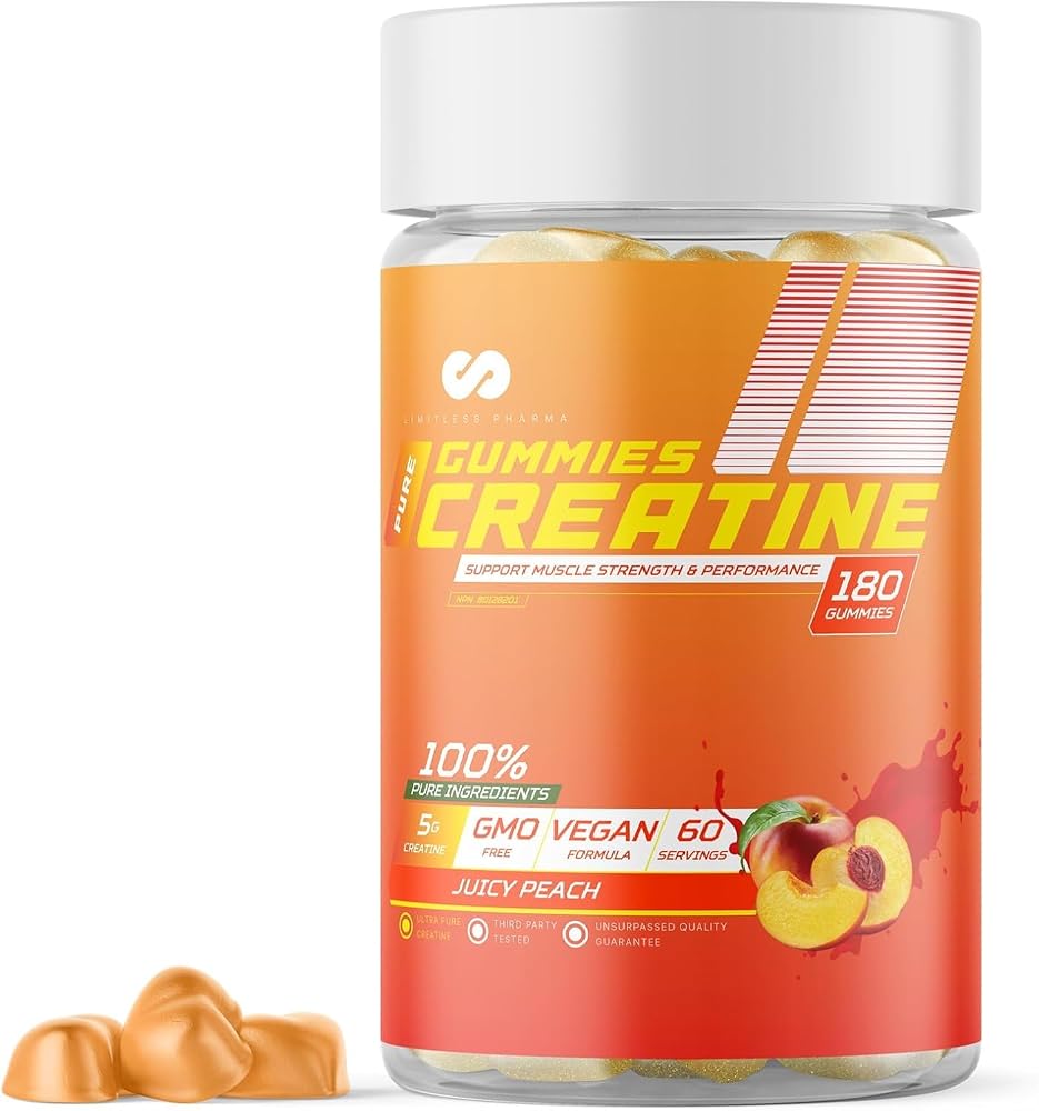 Limitless Pharma Pure Creatine Gummy Candy 5g - 180 Gummies