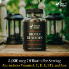 Pete & Pedro Biotin Gummies for Hair, Skin, Nails - 60 Count - image 3