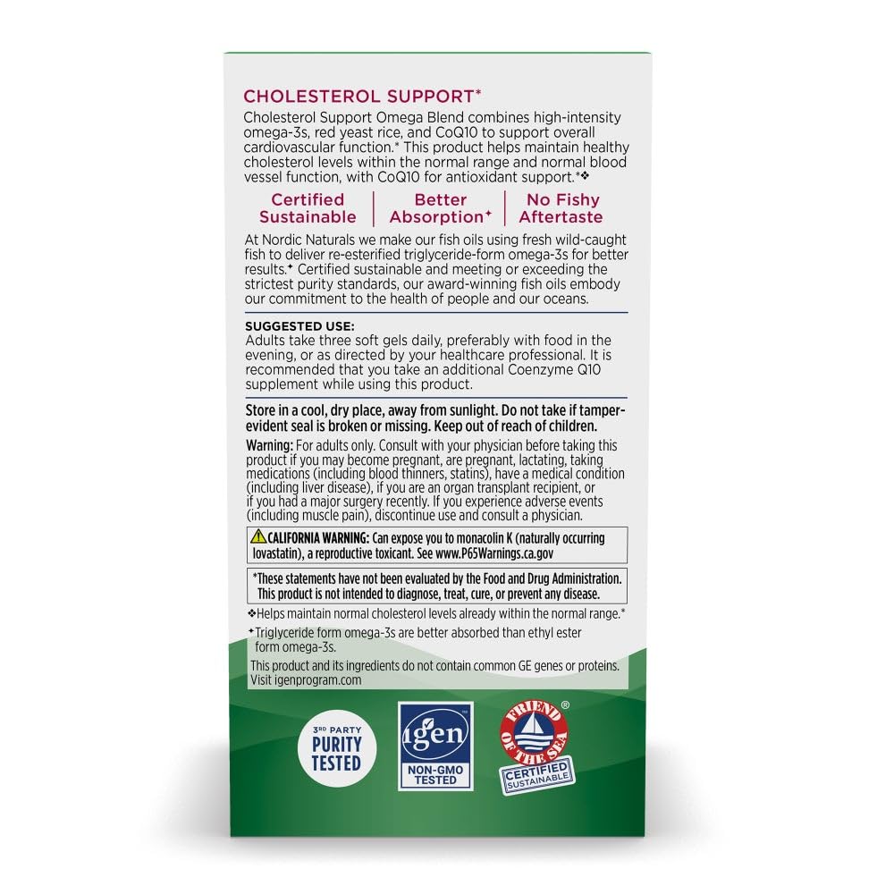 Nordic Naturals Cholesterol Support Omega-3 975mg - 60 Softgels - image 6