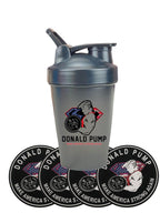 Generic Donald Pump Protein Shaker Bottle with Wire Whisk Ball - 13.5 oz