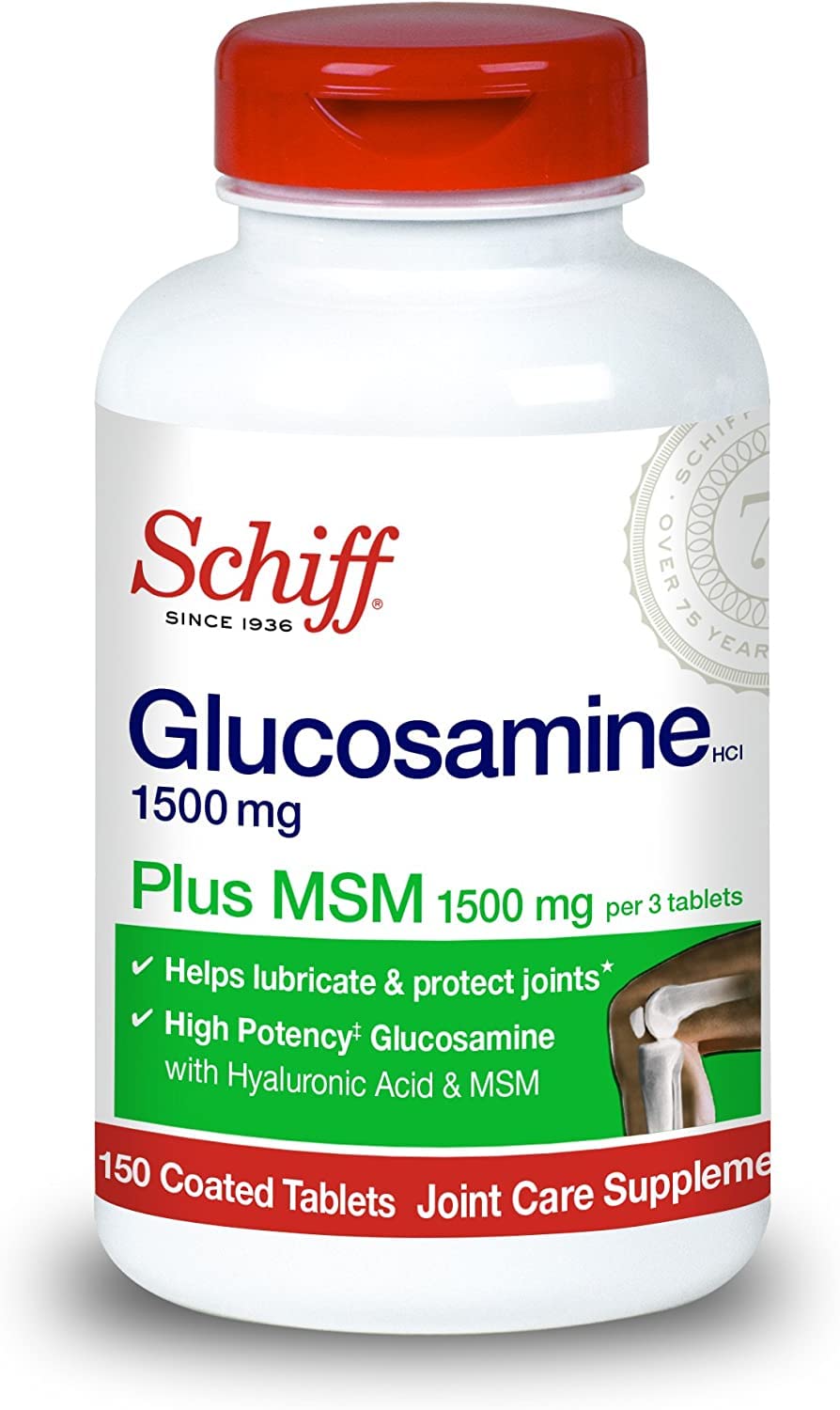 Schiff Glucosamine 1500mg Plus MSM Joint Supplement - 150 Tablets