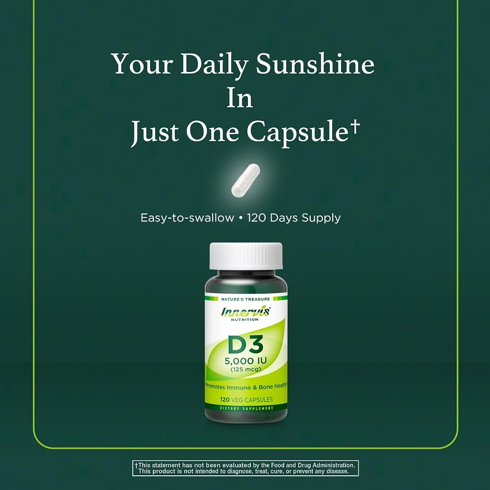 INNERVISNUTRITION Vitamin D3 5000 IU Immune & Bone Support - image 4