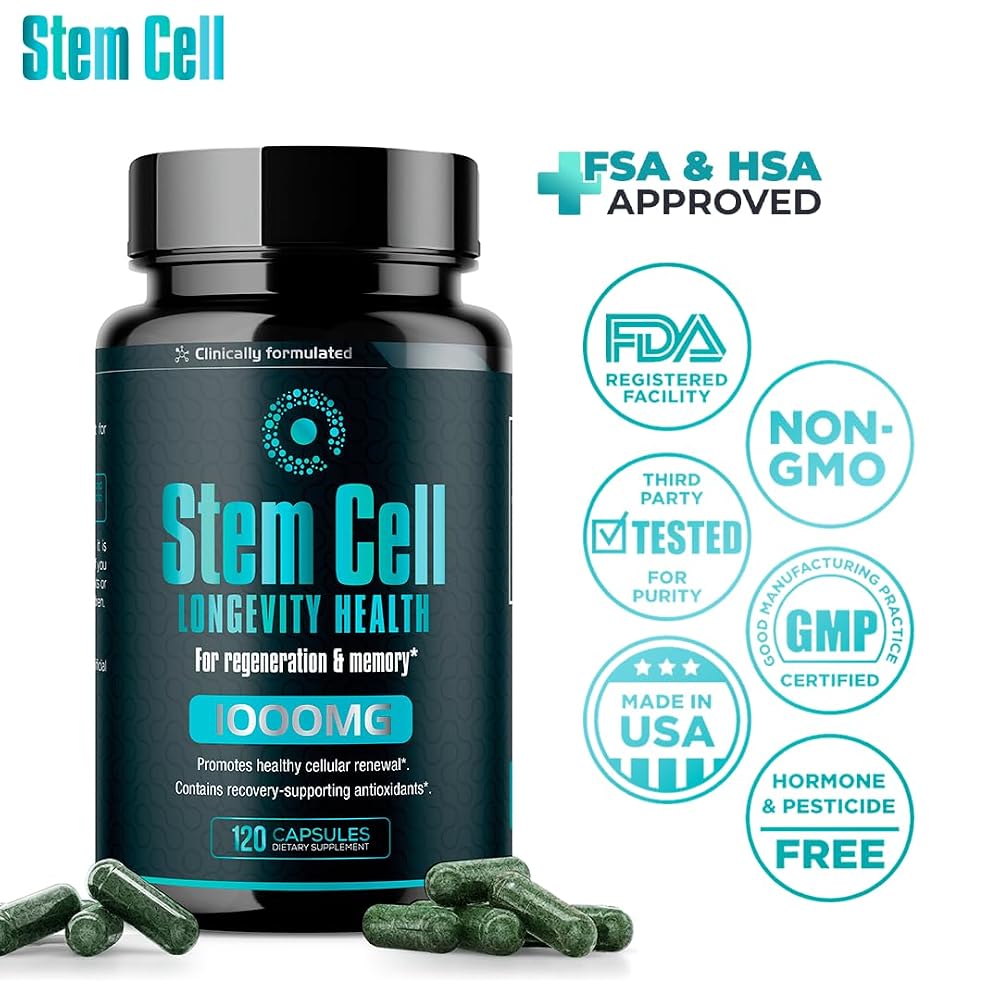 AURA VITAMINS Premium Stem Cell Supplement 1,000mg