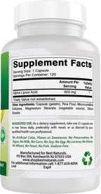 Best Naturals Alpha Lipoic Acid 600 mg - 120 Capsules - image 5