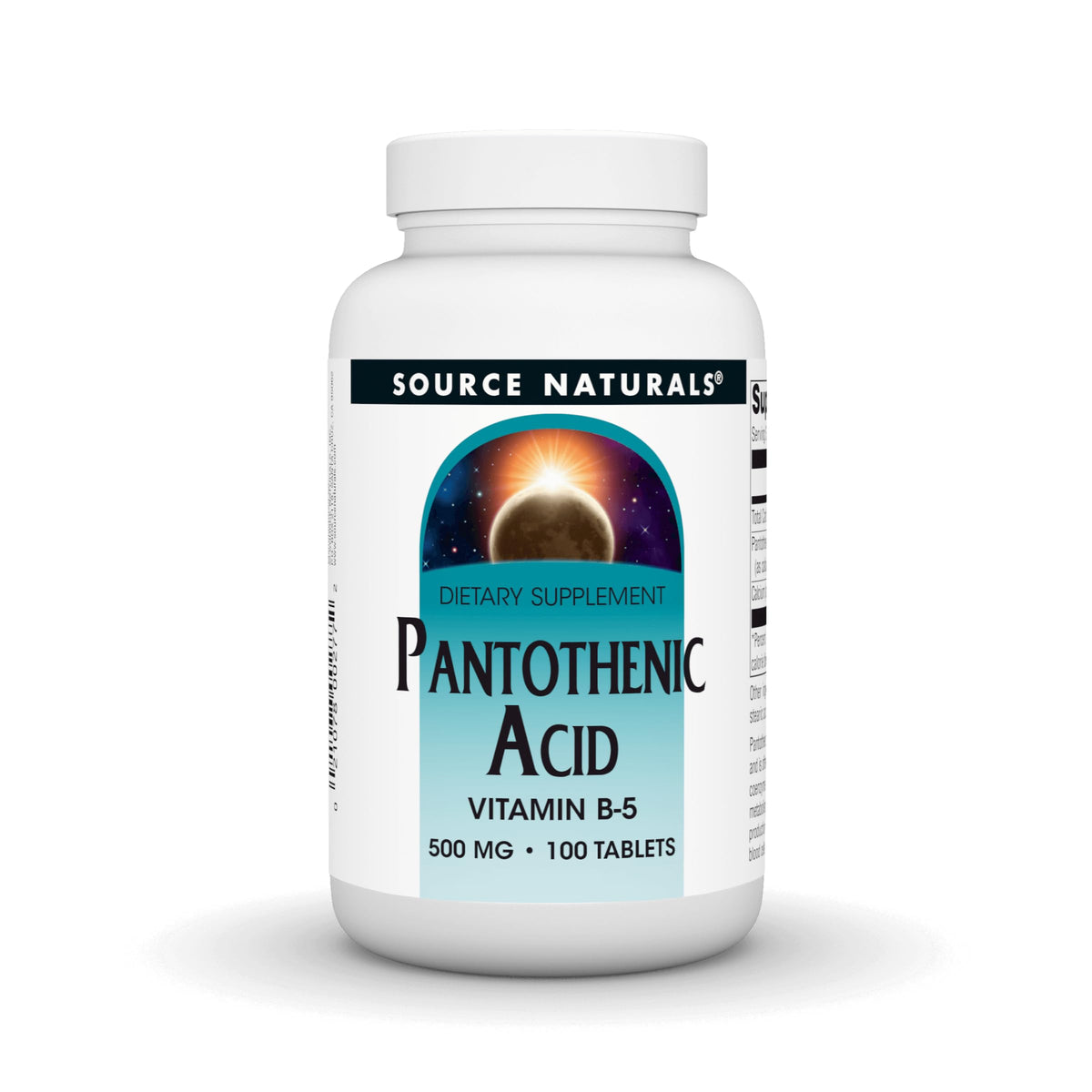 Source Naturals Pantothenic Acid Vitamin B-5 500 mg - 100 Tablets