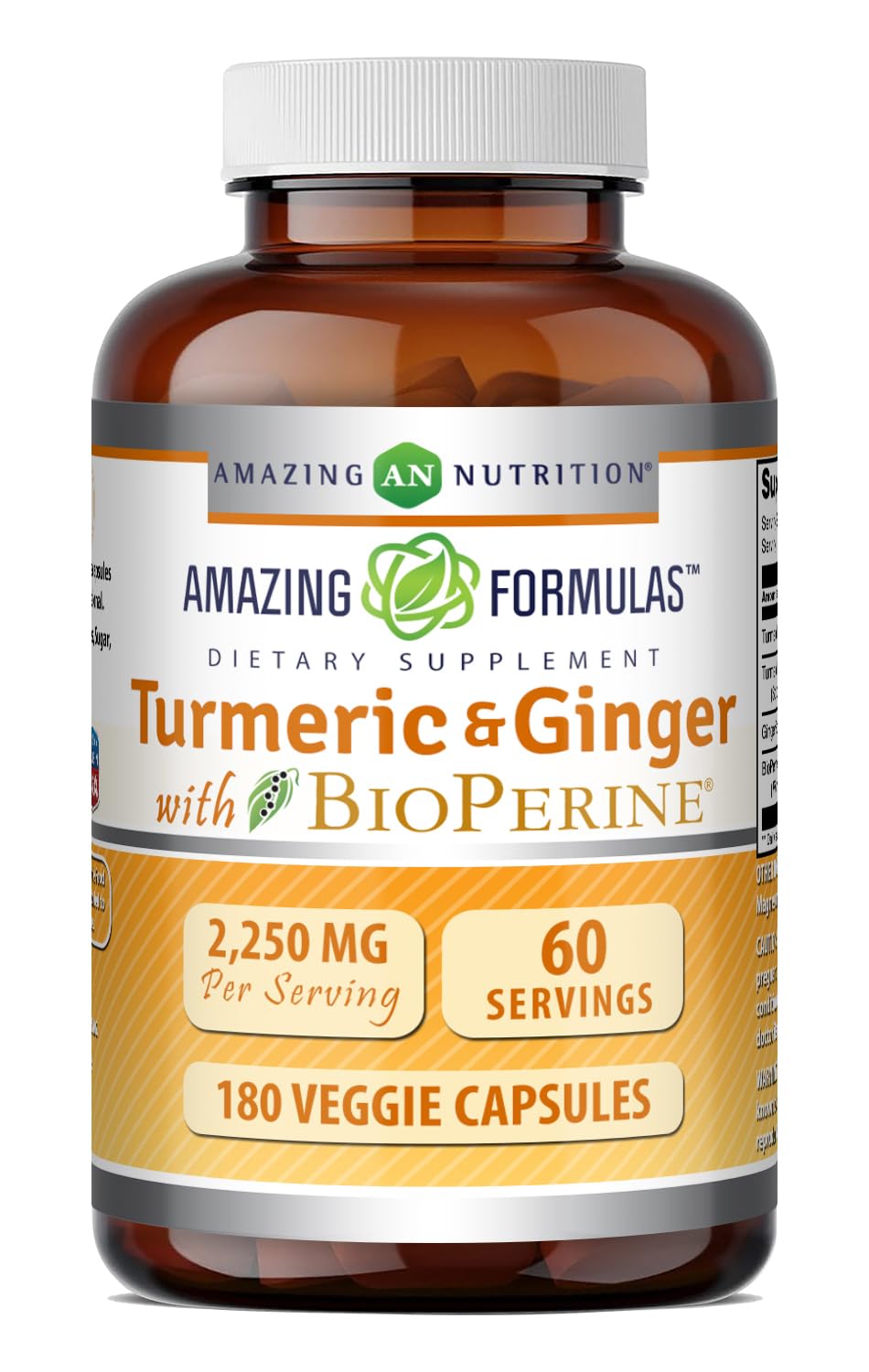 Amazing Nutrition Turmeric Curcumin & Ginger with BioPerine