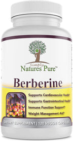 Simply Natures Pure Premium Berberine HCl 500mg - 120 Capsules
