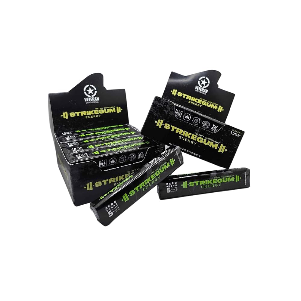 StrikeGum Energy Gum Mint Sugar Free 90 mg Caffeine - 75 Pieces - image 5