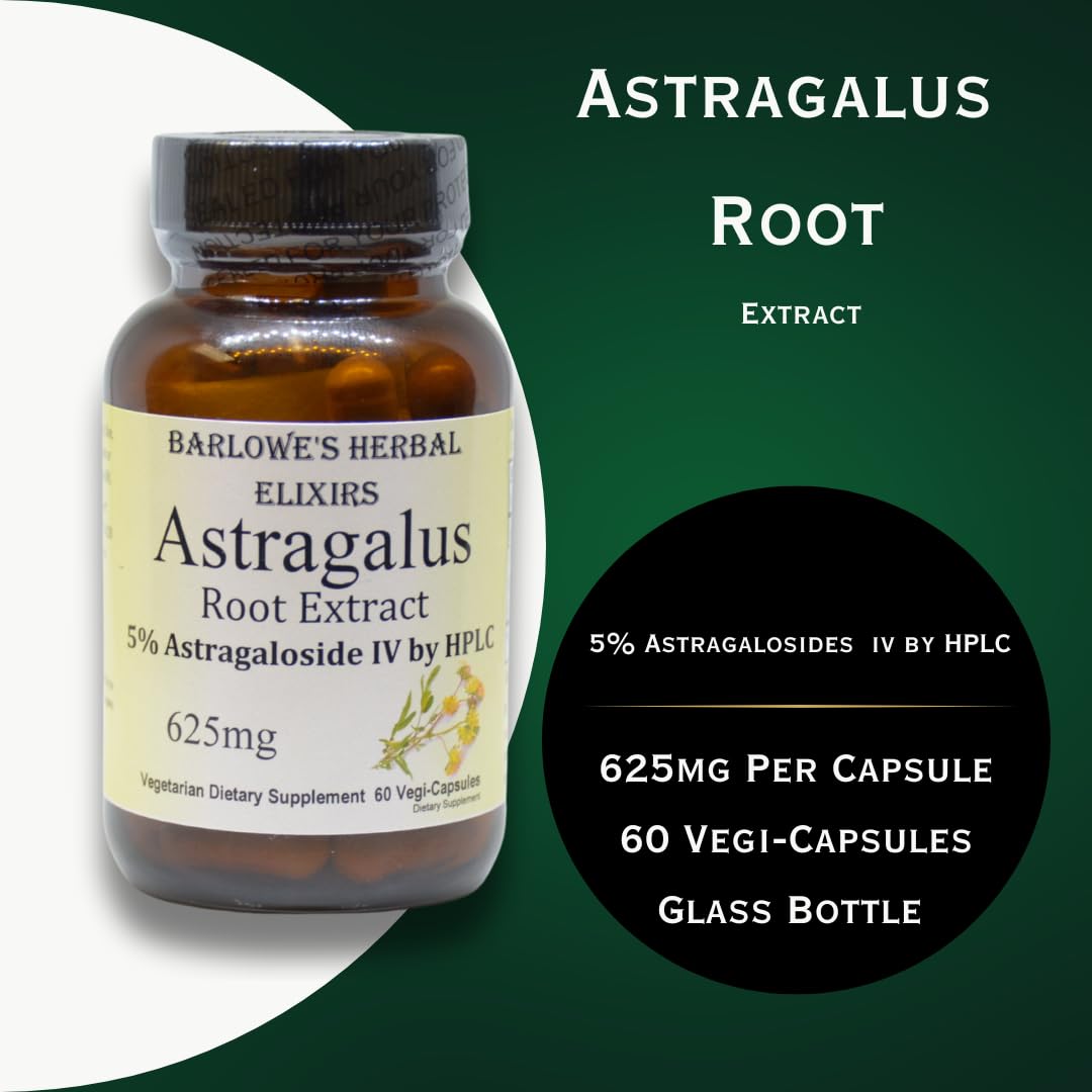 Barlowe's Herbal Elixirs Astragalus 625mg - 60 Capsules - image 3