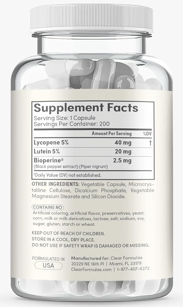 Clear Formulas Tomato Based Lycopene Supplement - Extra Strength