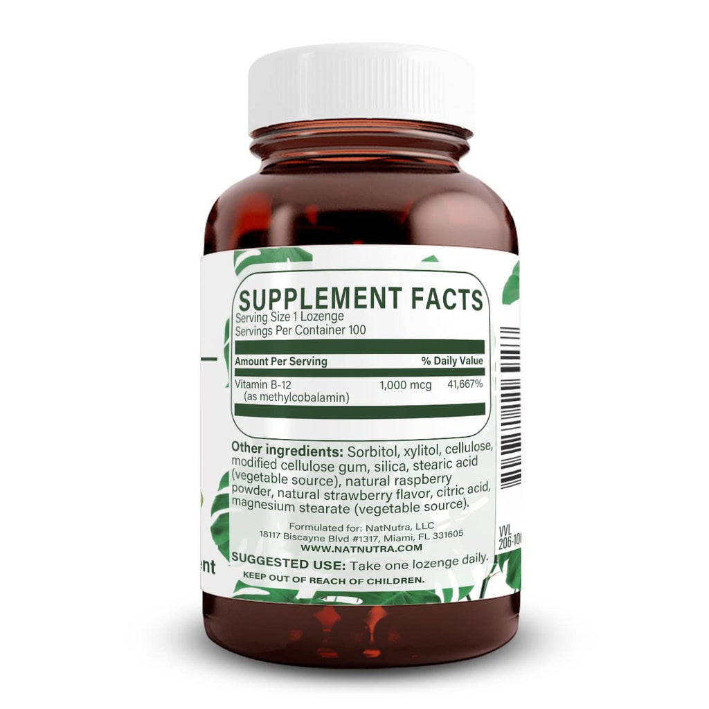 Natural Nutra Vegan Methyl B12 1000mcg - 100 Lozenges - image 2