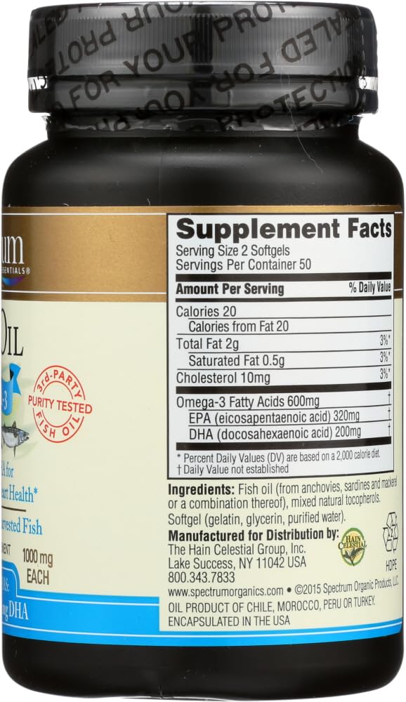 Spectrum Essentials Fish Oil 1000 mg - 200 Softgels - image 4