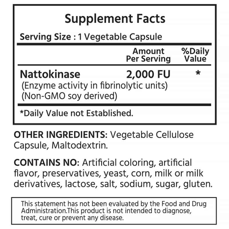 ML Naturals Nattokinase 2000 120 Vegetarian Capsules