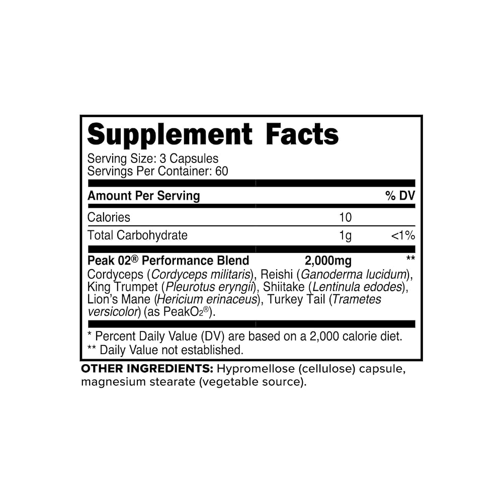 Primaforce Peak O2 Mushroom Blend 2000mg - 180 Capsules - image 2