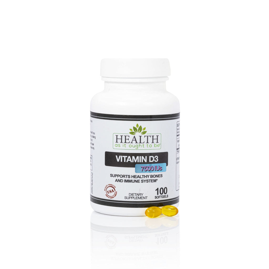 Health As It Ought To Be Vitamin D3 7500 IU Bone & Immune - 100 Softgels