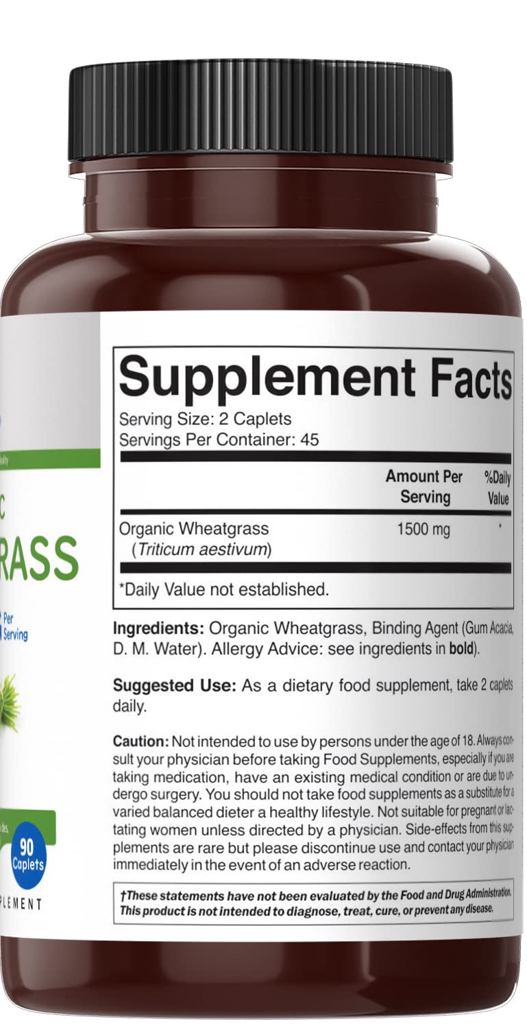 Brieofood Organic Wheatgrass 1500mg - 90 Vegetarian Tablets - image 4