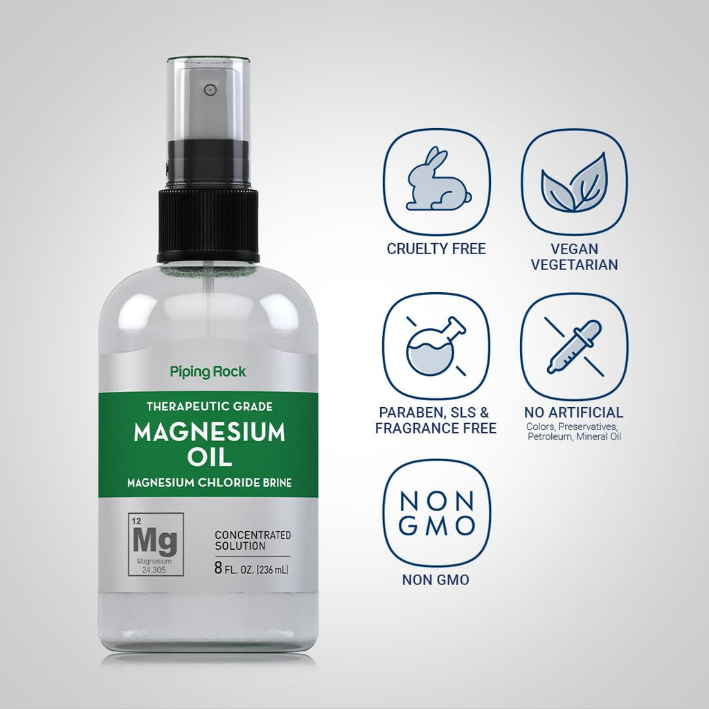 Piping Rock Pure Magnesium Oil Spray Magnesium Chloride - 8 Fl Oz - image 3