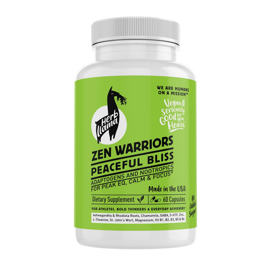 Herb Llama Zen Warriors Stress Relief Supplement - 60 Capsules