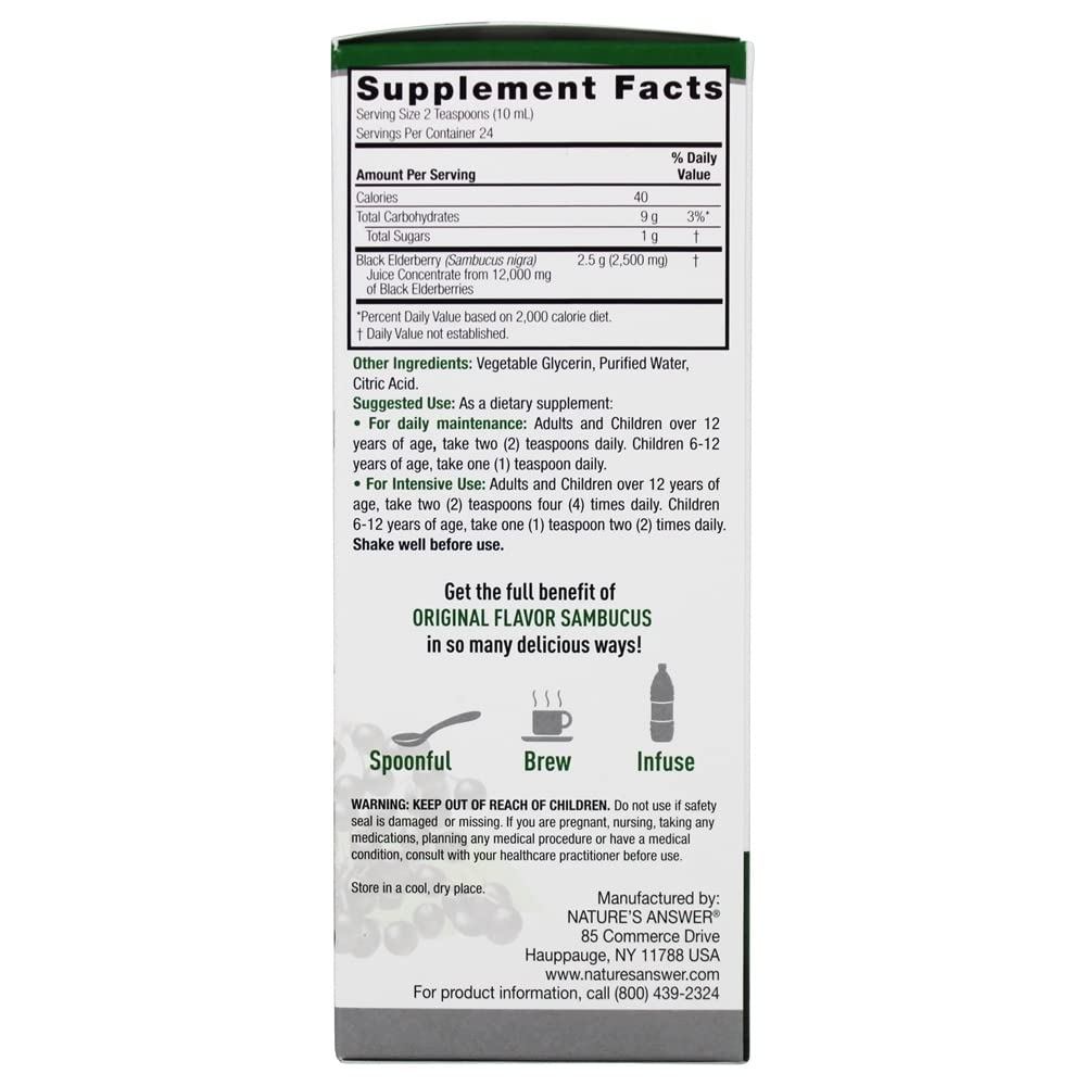 Nature's Answer Sambucus Elderberry Liquid Extract - 8 fl. oz. - image 3