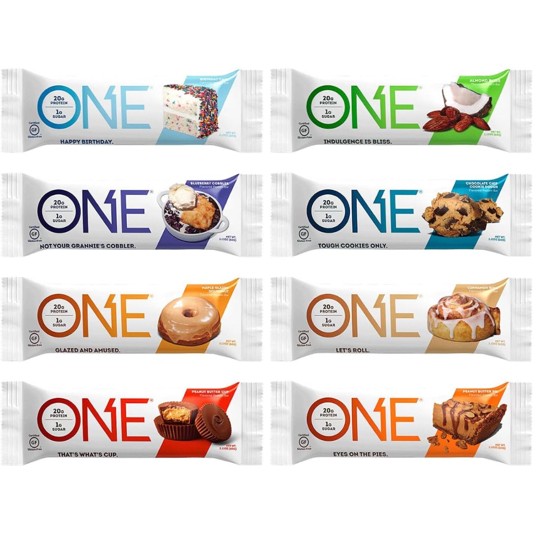 ONE Protein Bars Sampler Variety Pack Gluten Free - 8 Count