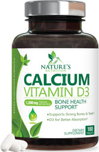 Nature's Nutrition Calcium 1200 mg with Vitamin D3 - Premium Bone