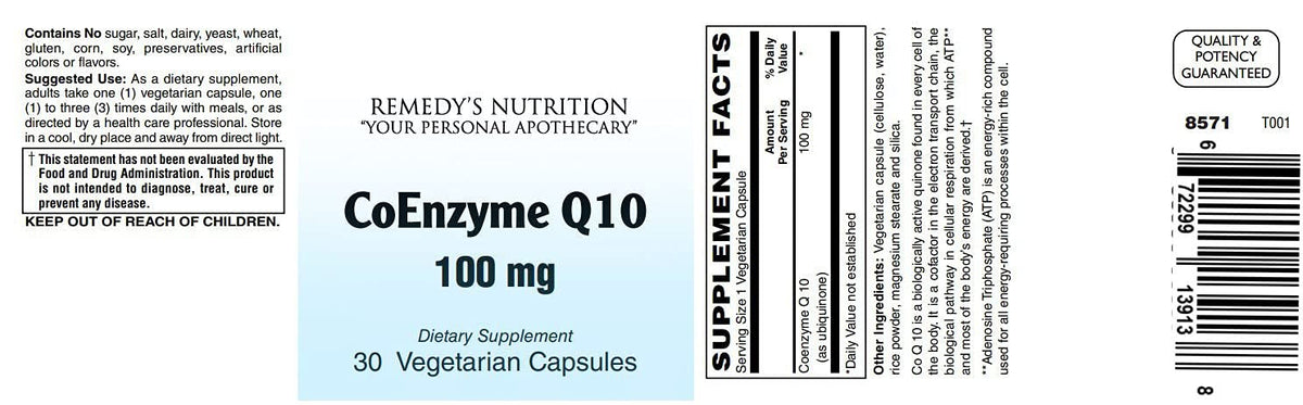 Remedy’s Nutrition Remedy's Nutrition CoQ10 100 mg - 30 Softgels - image 2