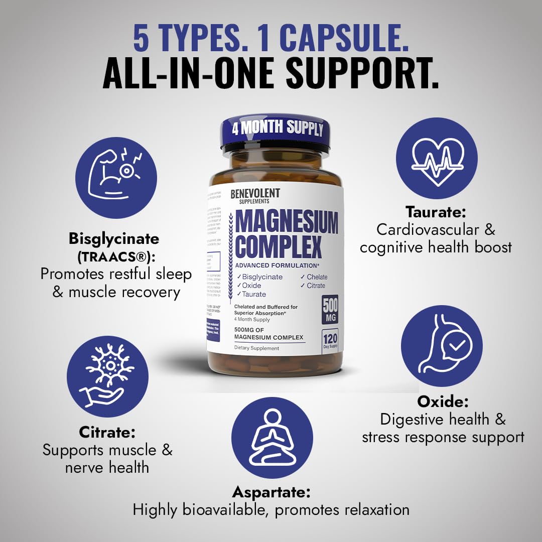 Benevolent Magnesium Complex 500mg - 120 Capsules - image 3
