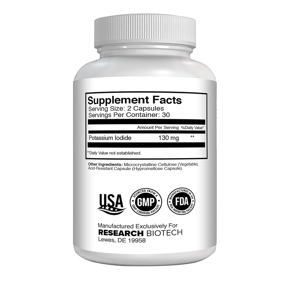 Research Biotech Group Potassium Iodide 130mg Thyroid Support - 60 Capsules - image 5