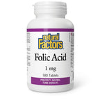 Natural Factors Folic Acid 1mg - 180 Tablets