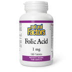 Natural Factors Folic Acid 1mg - 180 Tablets