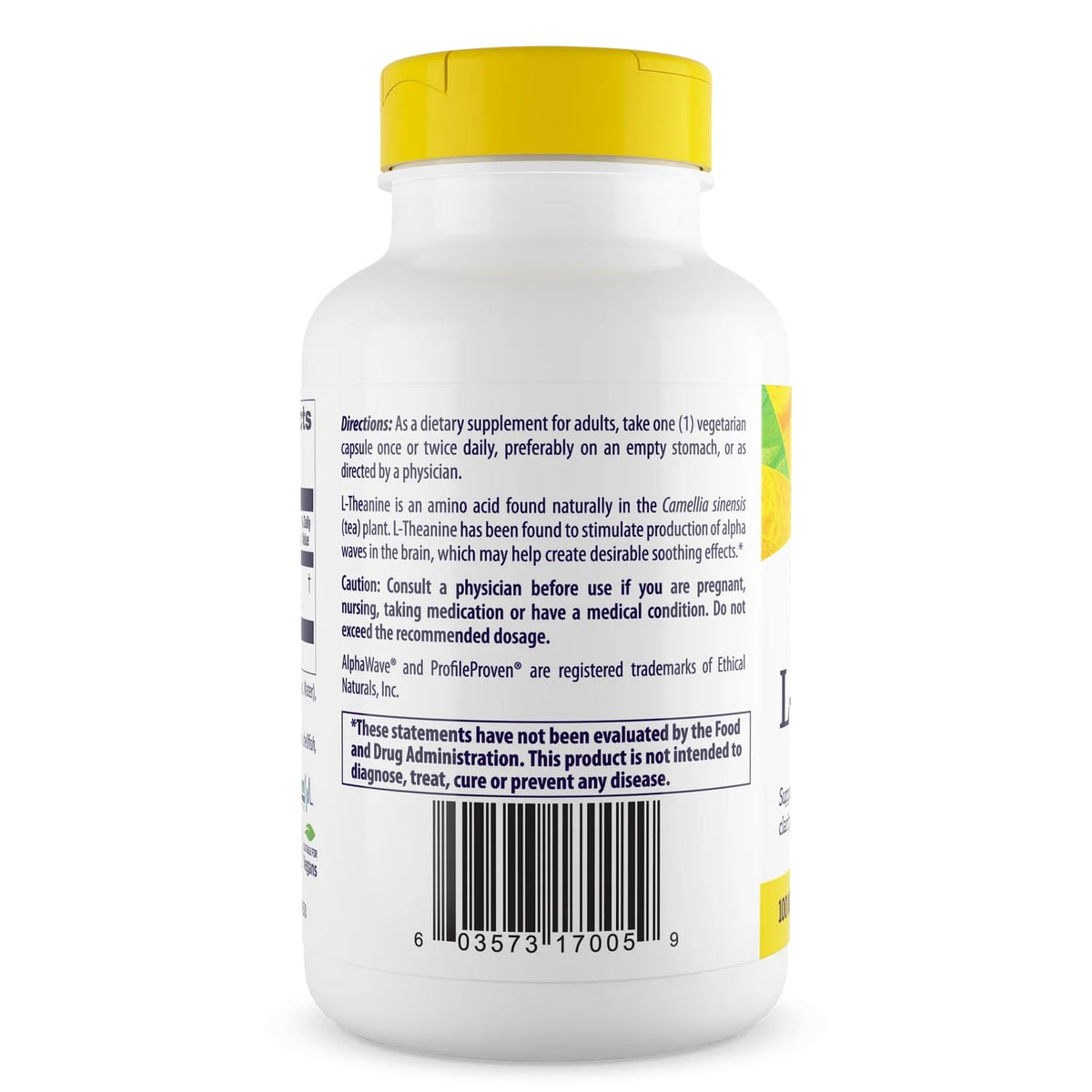 Healthy Origins L-Theanine AlphaWave 100 mg - 180 Vegetarian Capsules - image 3