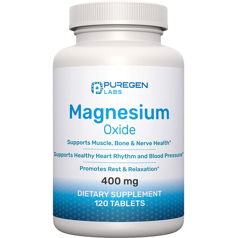 P Puregen Labs Puregen Labs Magnesium 400mg High Potency - 120 Tablets