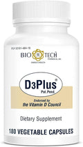Bio-Tech Pharmacal D3Plus Vitamin D3 Supplement - 180 Vegetable Capsules
