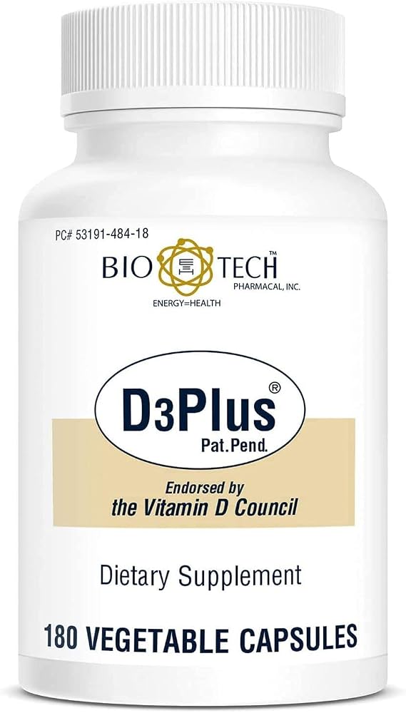 Bio-Tech Pharmacal D3Plus Vitamin D3 Supplement - 180 Vegetable Capsules