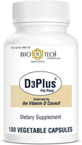 Bio-Tech Pharmacal D3Plus Vitamin D3 Supplement - 180 Vegetable Capsules