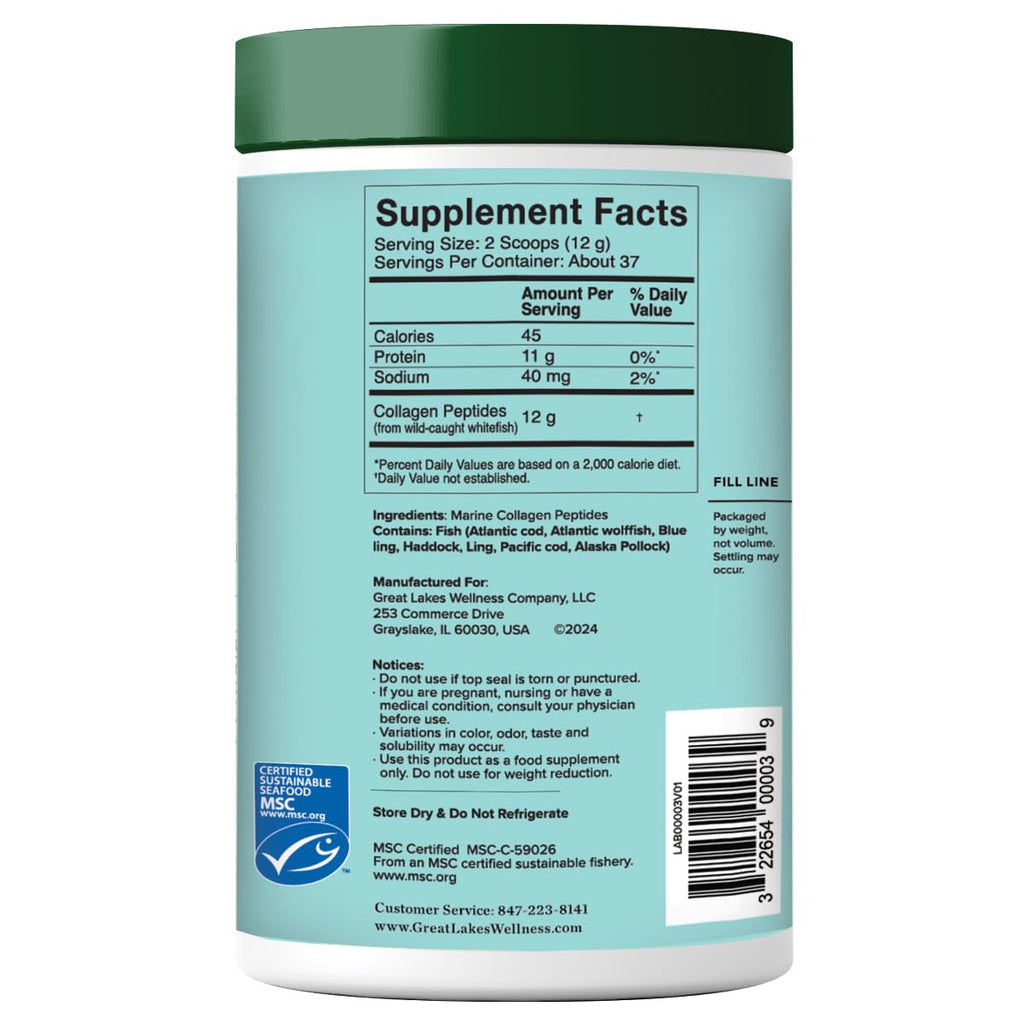 Great Lakes Wellness Sustainable Marine Collagen Peptides for Skin