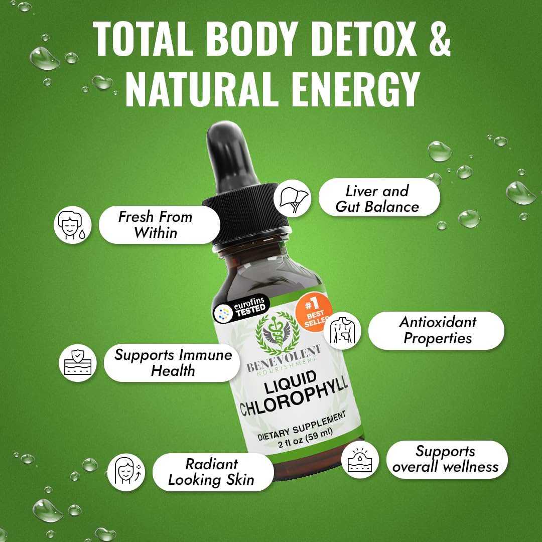 Benevolent Nourishment Chlorophyll Liquid Drops Peppermint - 2 Fl Oz - image 3