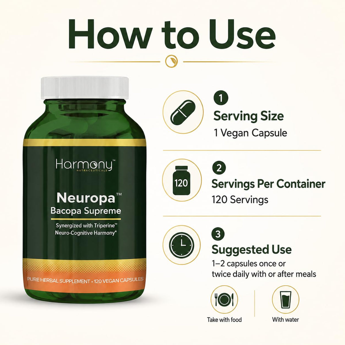 Harmony Nutraceuticals Neuropa Bacopa Supreme - 120 Vegan Capsules - image 5