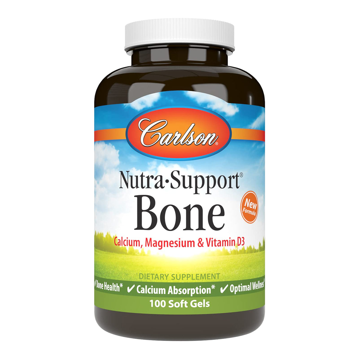 Carlson Nutra-Support Bone Calcium Magnesium - 100 Softgels